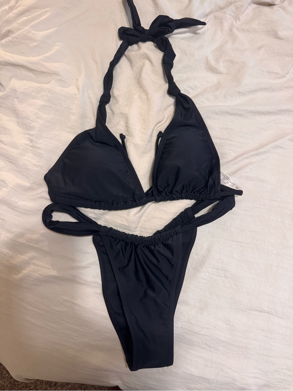 Girls' Black Halter One-Piece Swimwear